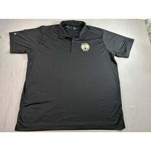 Antigua Boston Celtics Polo Shirt Mens XL Black NBA Embroidered Logo Golf